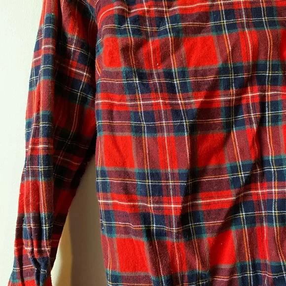 Weatherproof Vintage Women’s Flannel Button Down Shirt Medium Red Blue/Green - Picture 6 of 10